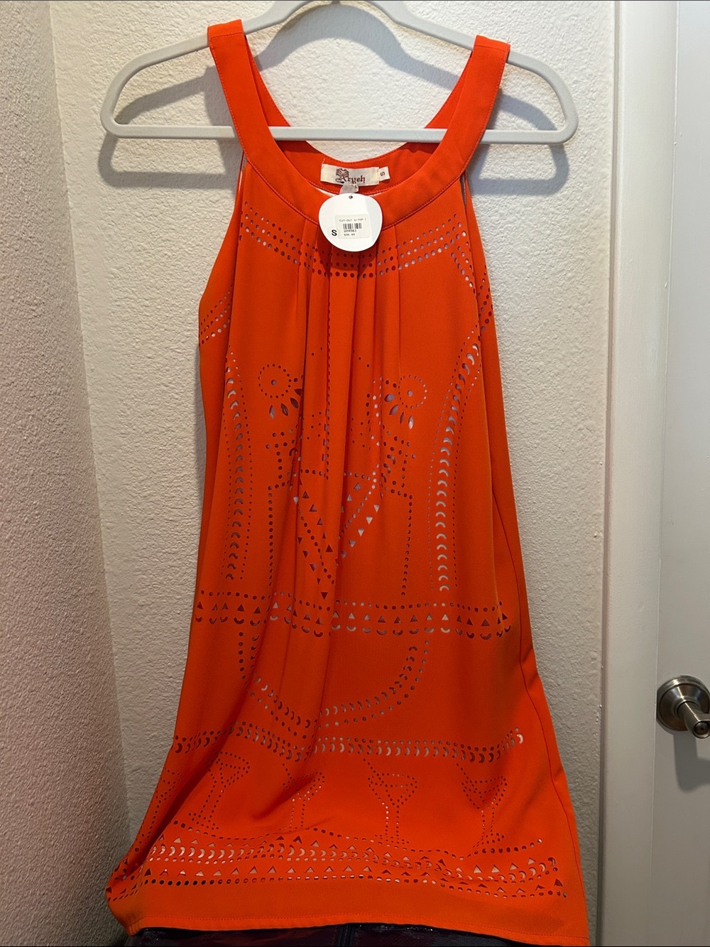 Aryeh Orange “Martini” Cut-Out Dress